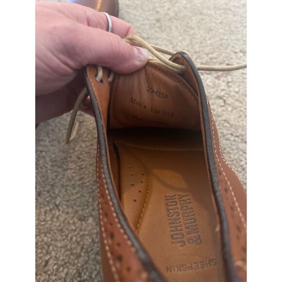 Johnston & Murphy Brown Tie up Dress Shoe Men's Size 8 M - Picture 7 of 8